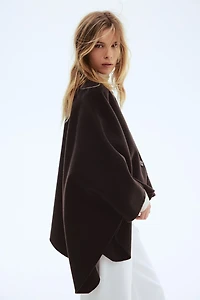 Wool-Blend Cape Jacket