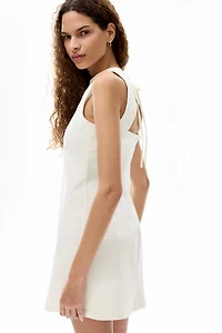 Open-Back Twill Dress