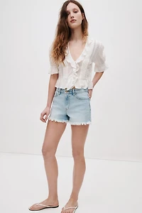 Frayed Denim Shorts