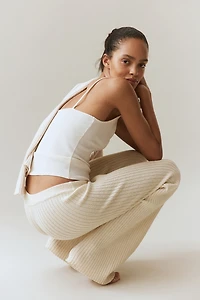 Flared Rib-Knit Pants