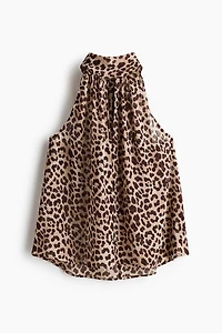 Scarf-Collar Chiffon Top