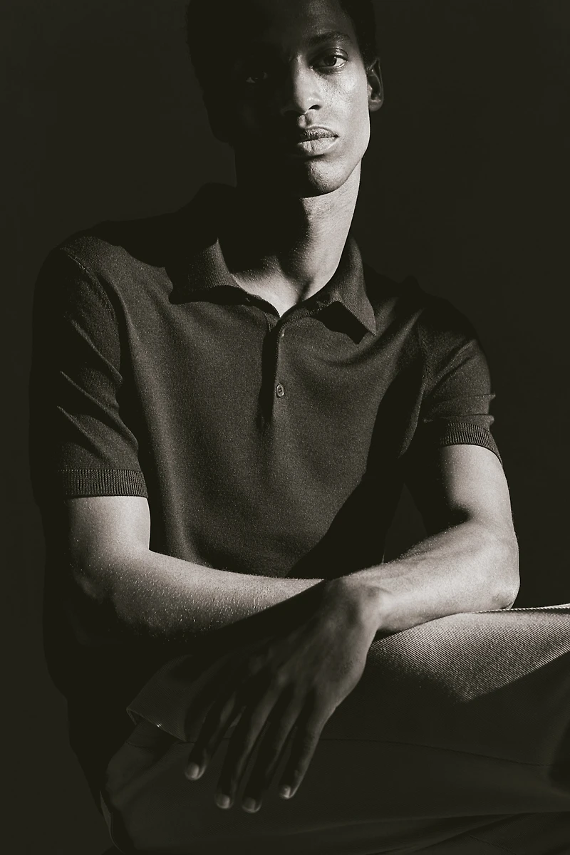 Slim Fit Wool Polo Shirt