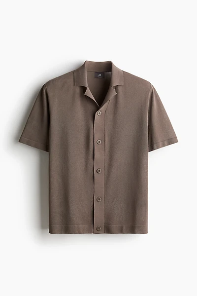 Chemise Coupe Classique en maille avec col cubain