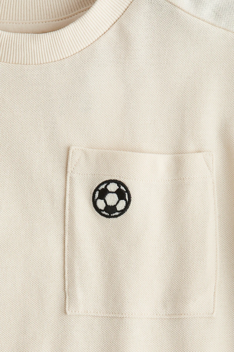 Embroidered-Detail Piqué T-Shirt