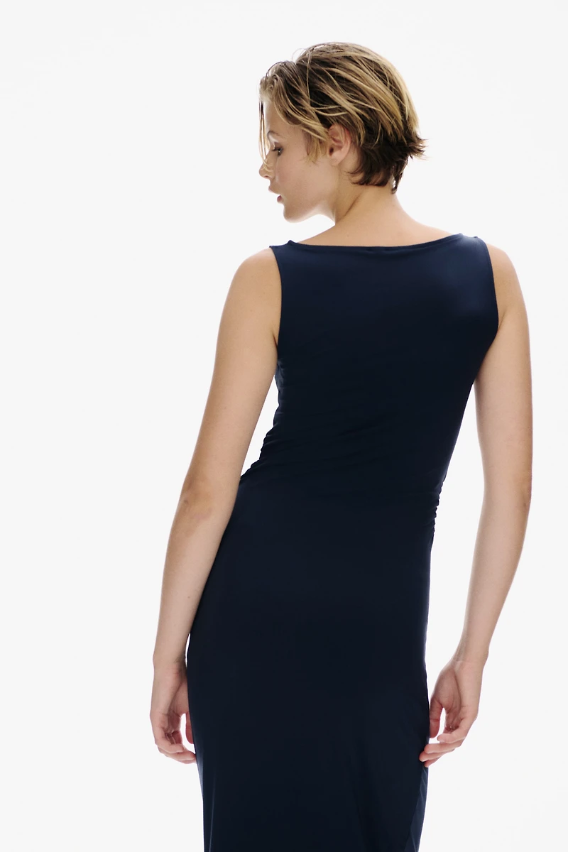 Draped Bodycon Maxi Dress