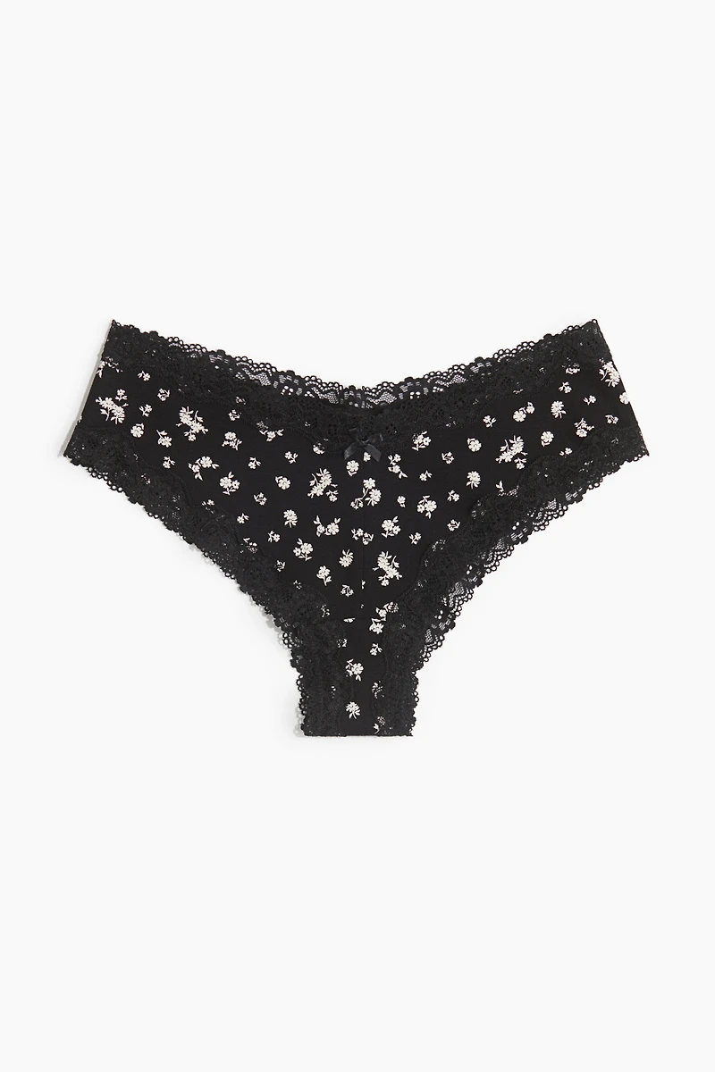 5-pack Cotton and Lace Hipster Briefs