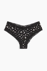 5-pack Cotton and Lace Hipster Briefs