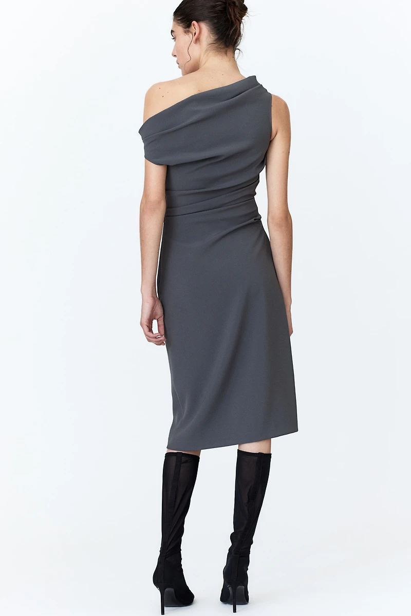 Draped Twill Dress