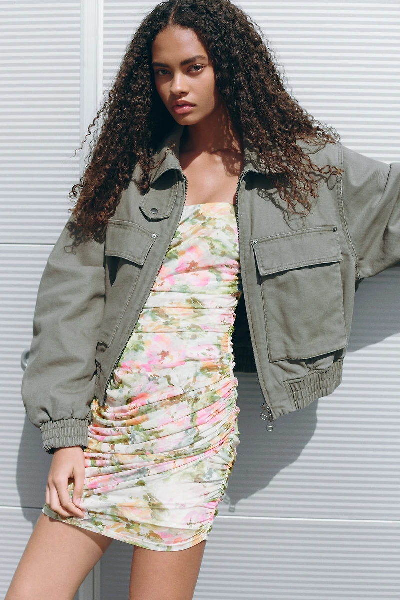 Robe bandeau à effet drapé