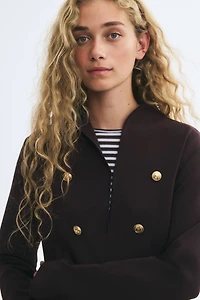 Button-Detail Jersey Jacket