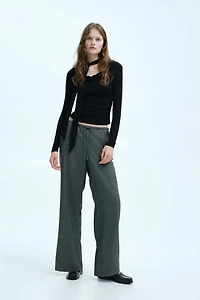 Draped Scarf-Detail Top