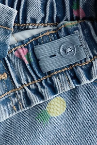 Short brodé en denim