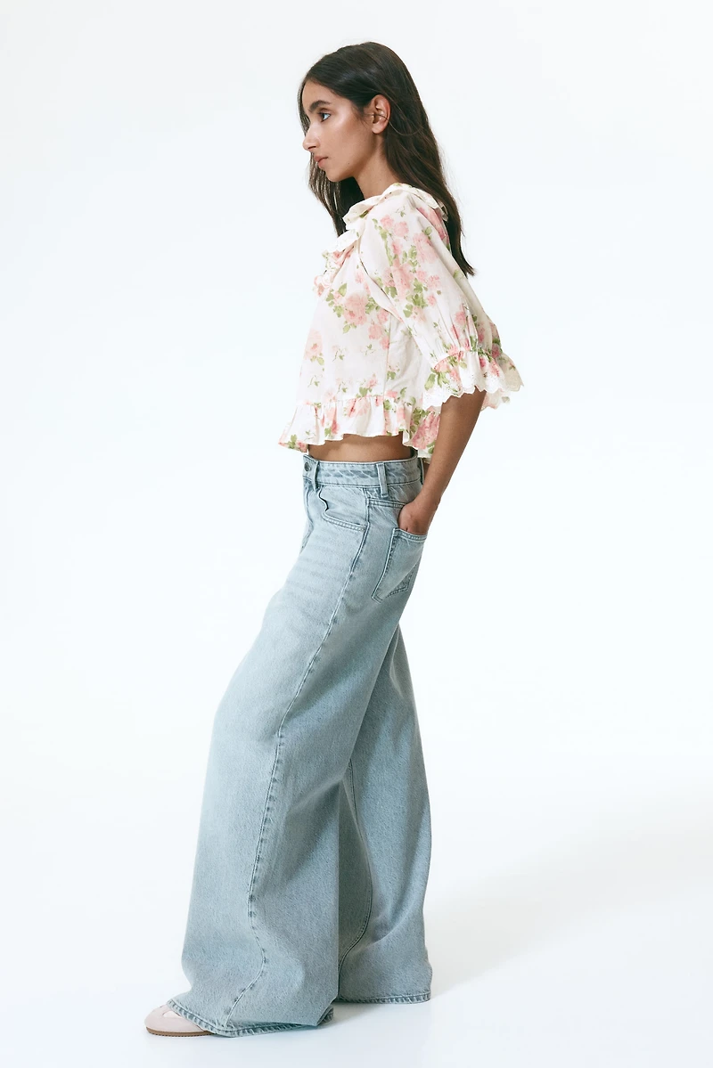 Cotton Blouse with Eyelet Embroidery