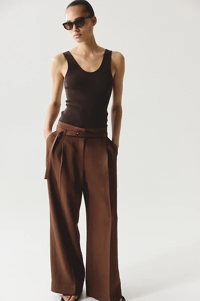 Wide-Leg Pants with Belt