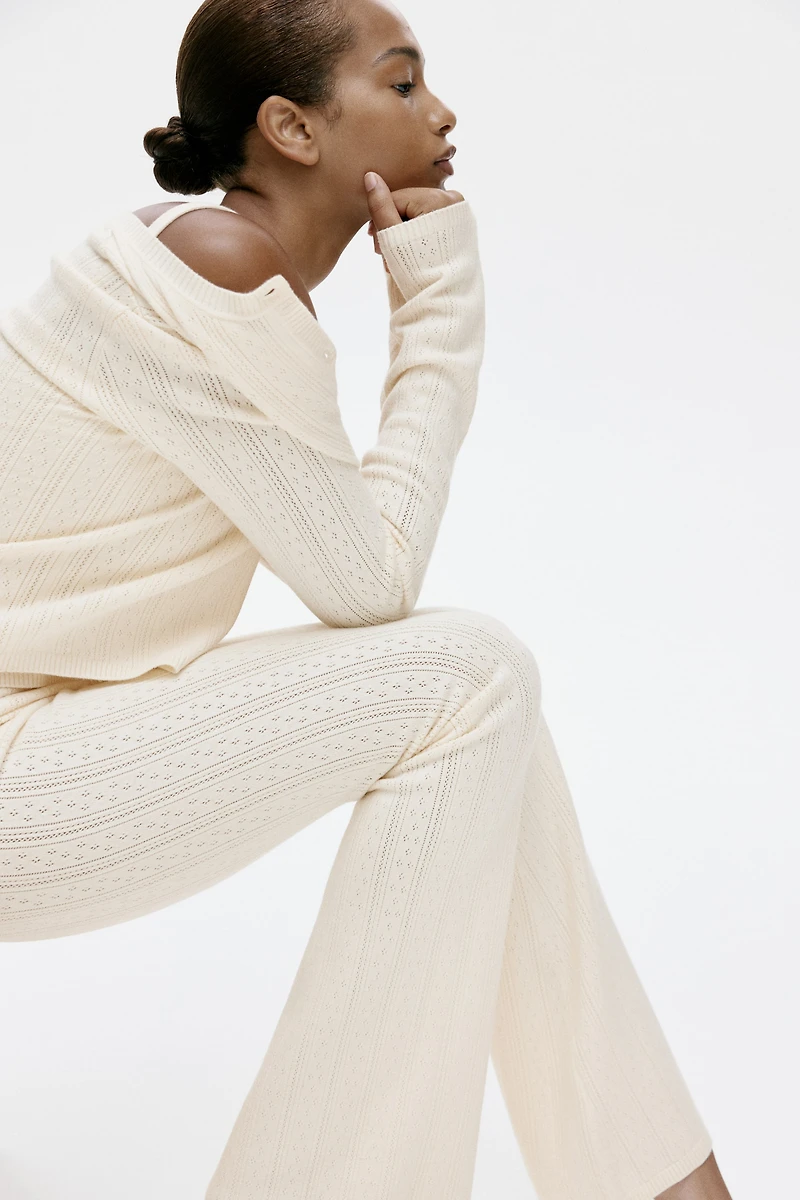 Pointelle-Knit Viscose-Blend Pants