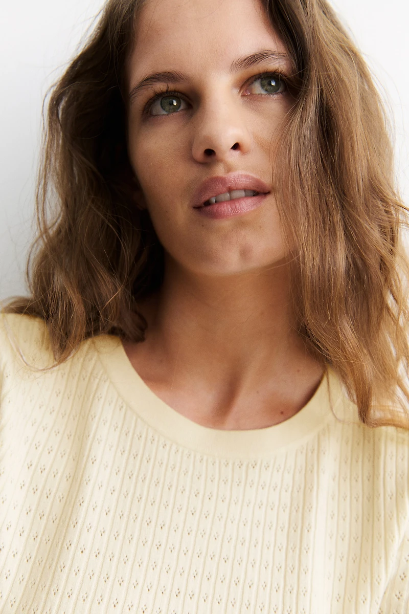 Pointelle-Knit T-Shirt