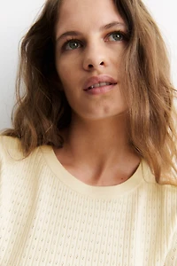 Pointelle-Knit T-Shirt