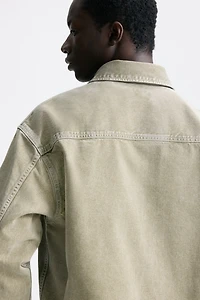 Washed-Look Twill Overshirt