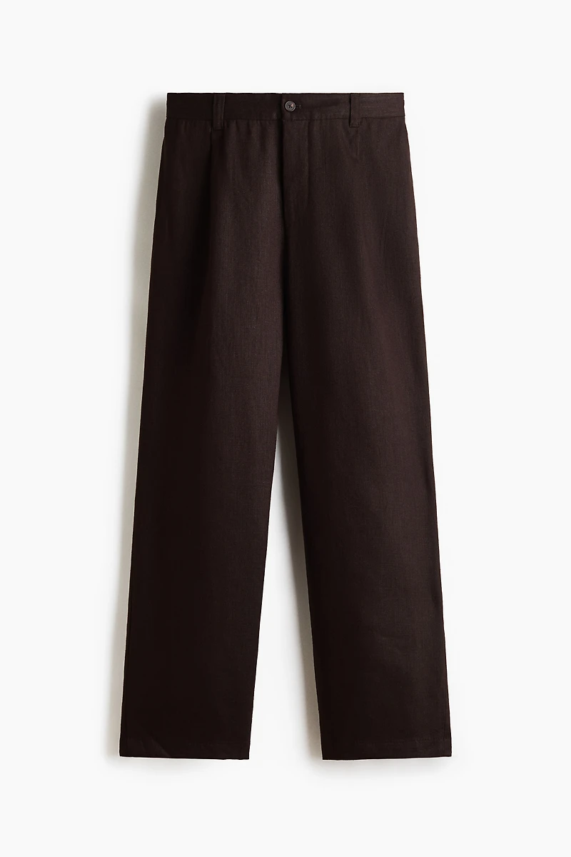 Relaxed-Fit Linen-Blend Pants