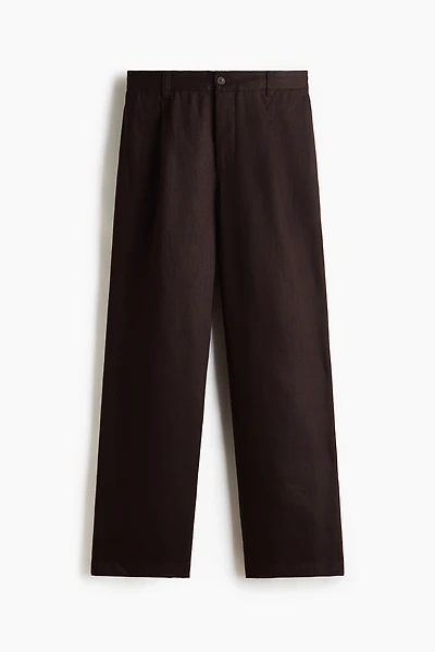 Relaxed-Fit Linen-Blend Pants