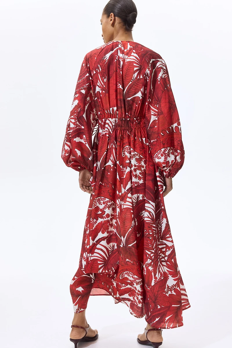 Balloon-Sleeved Tunic Dress