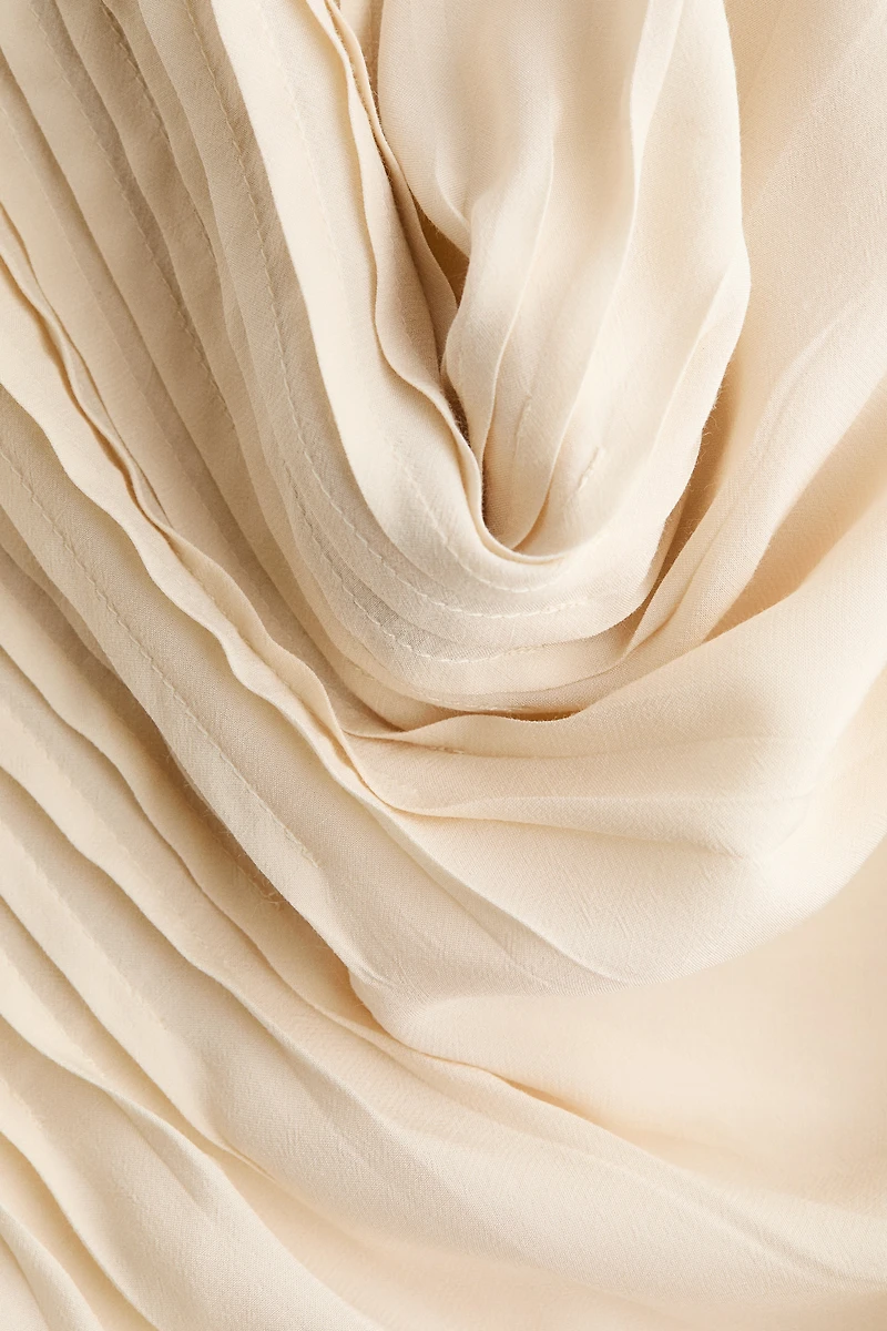 Pintuck Dress with Lace Panel