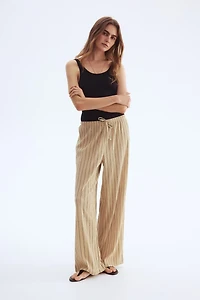 Wide-cut Pull-on Pants