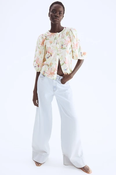 Blouse en lin mélangé