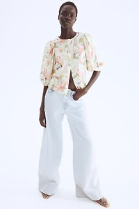 Blouse en lin mélangé