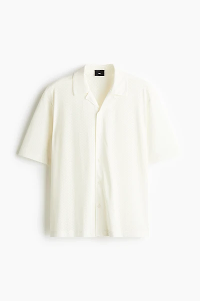 Loose-Fit Mesh Resort Shirt