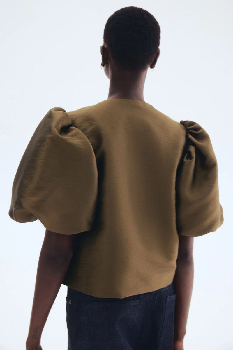 Balloon-Sleeved Blouse