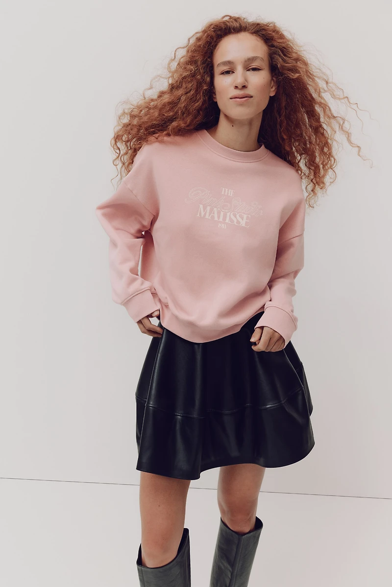 Oversized Sweatshirt with Printed Motif