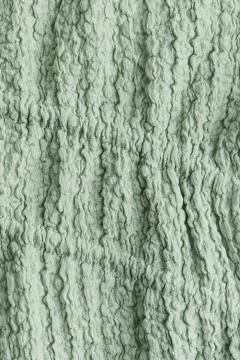 Crinkled Tie-Front Top