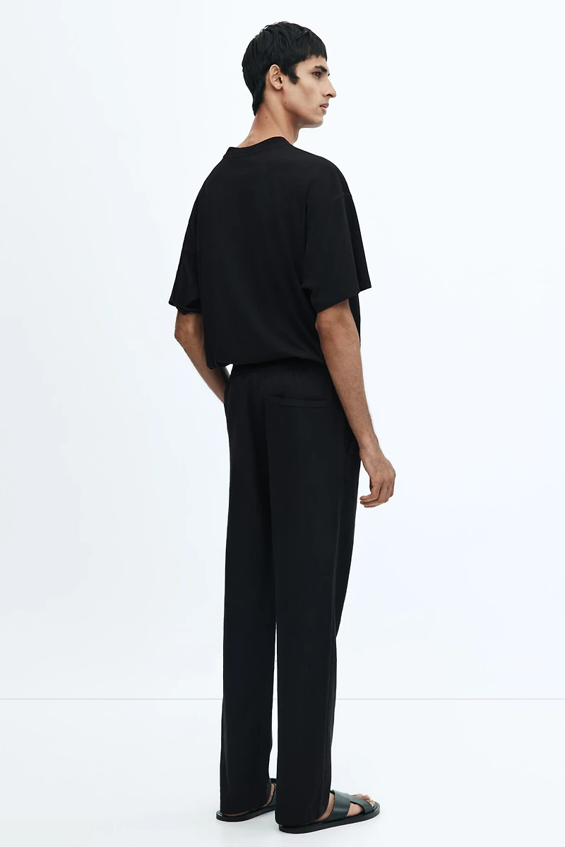 Regular-Fit Linen-Blend Pants