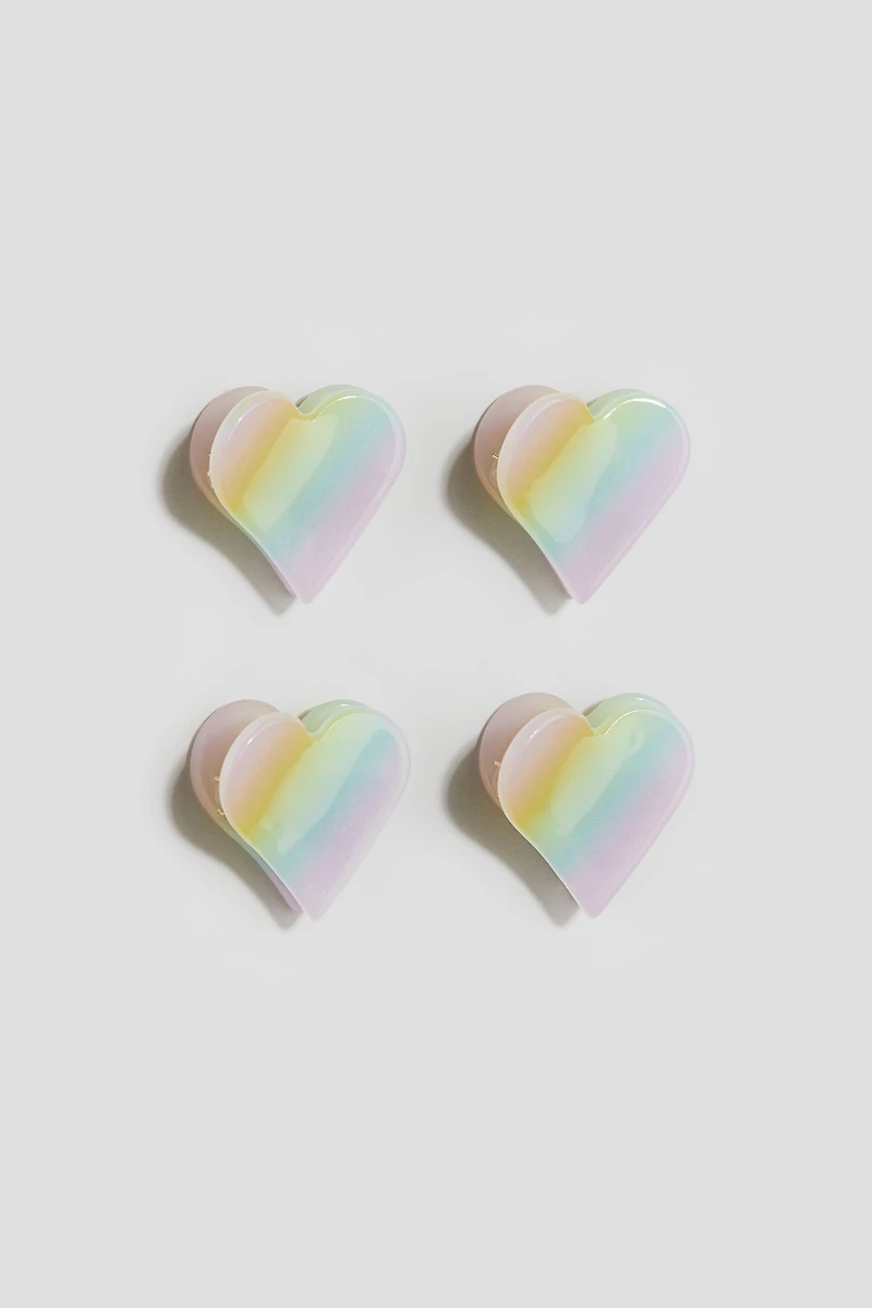 4-Pack Heart-Shaped Hair Claws