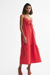 Tie-Detail Tiered Dress