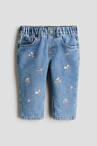 Embroidered-Detail Jeans