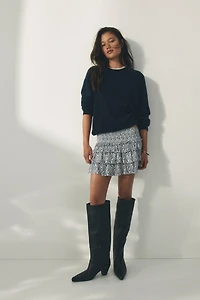 Tiered Viscose Mini Skirt