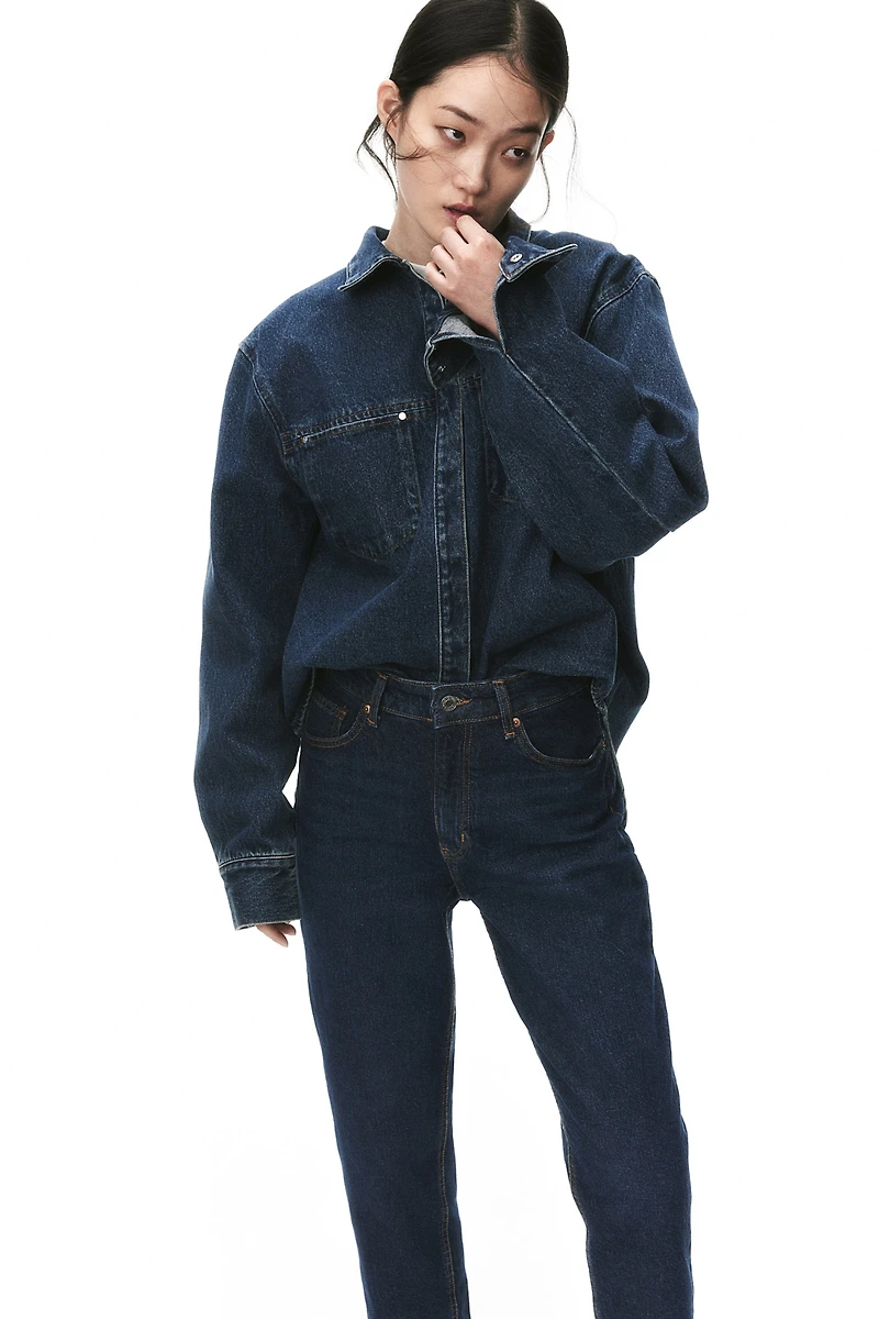 High Rise Slim Leg Mom Jeans