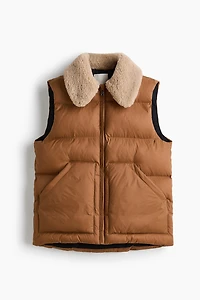 Puffer Vest with Teddy Fleece Collar