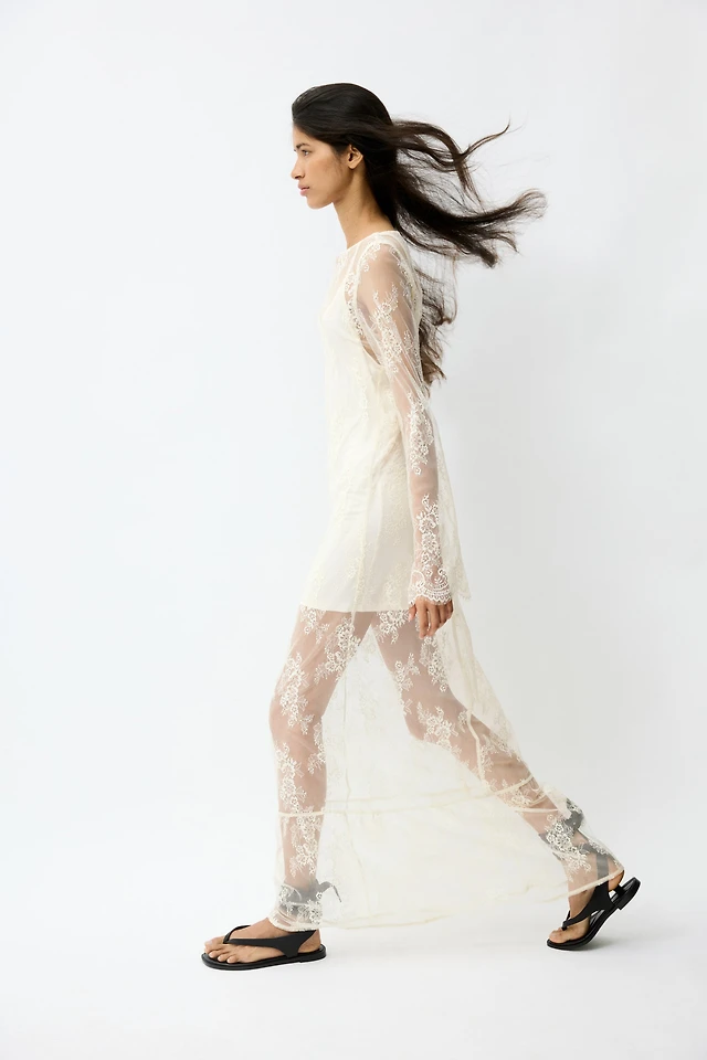 h&m white lace maxi dress H&M Lace Maxi Dress