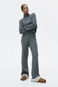 Wide-Leg Rib-Knit Pants