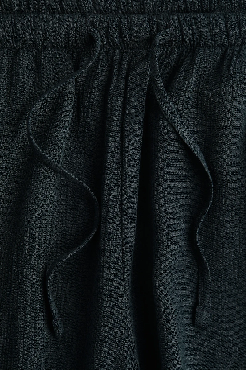 Crinkled Loose-Fit Pants