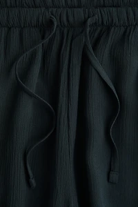 Crinkled Loose-Fit Pants