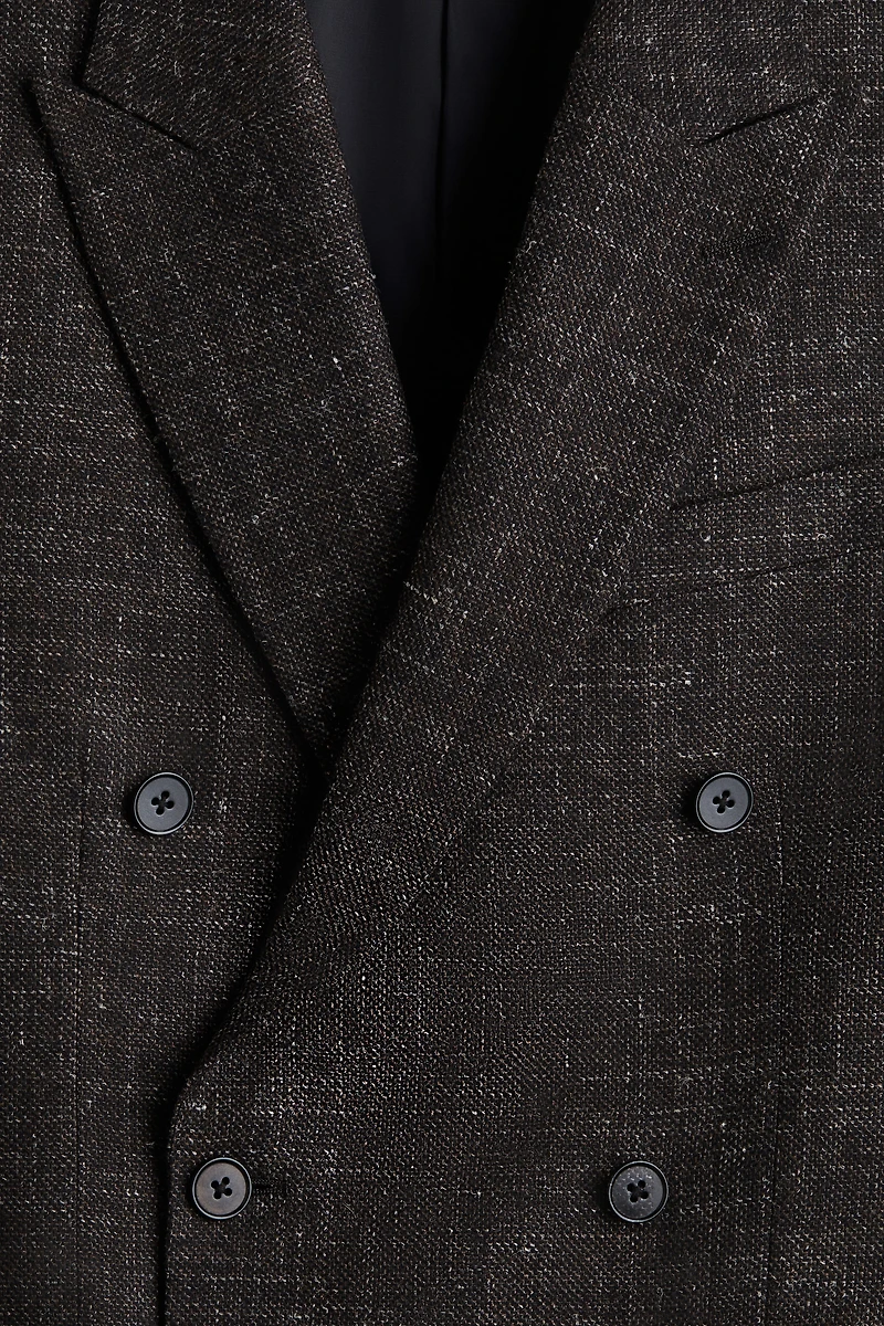 Veste croisée classique en laine mélangée