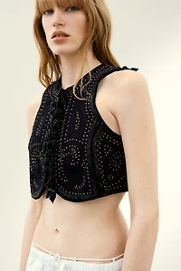 Embroidered Canvas Vest