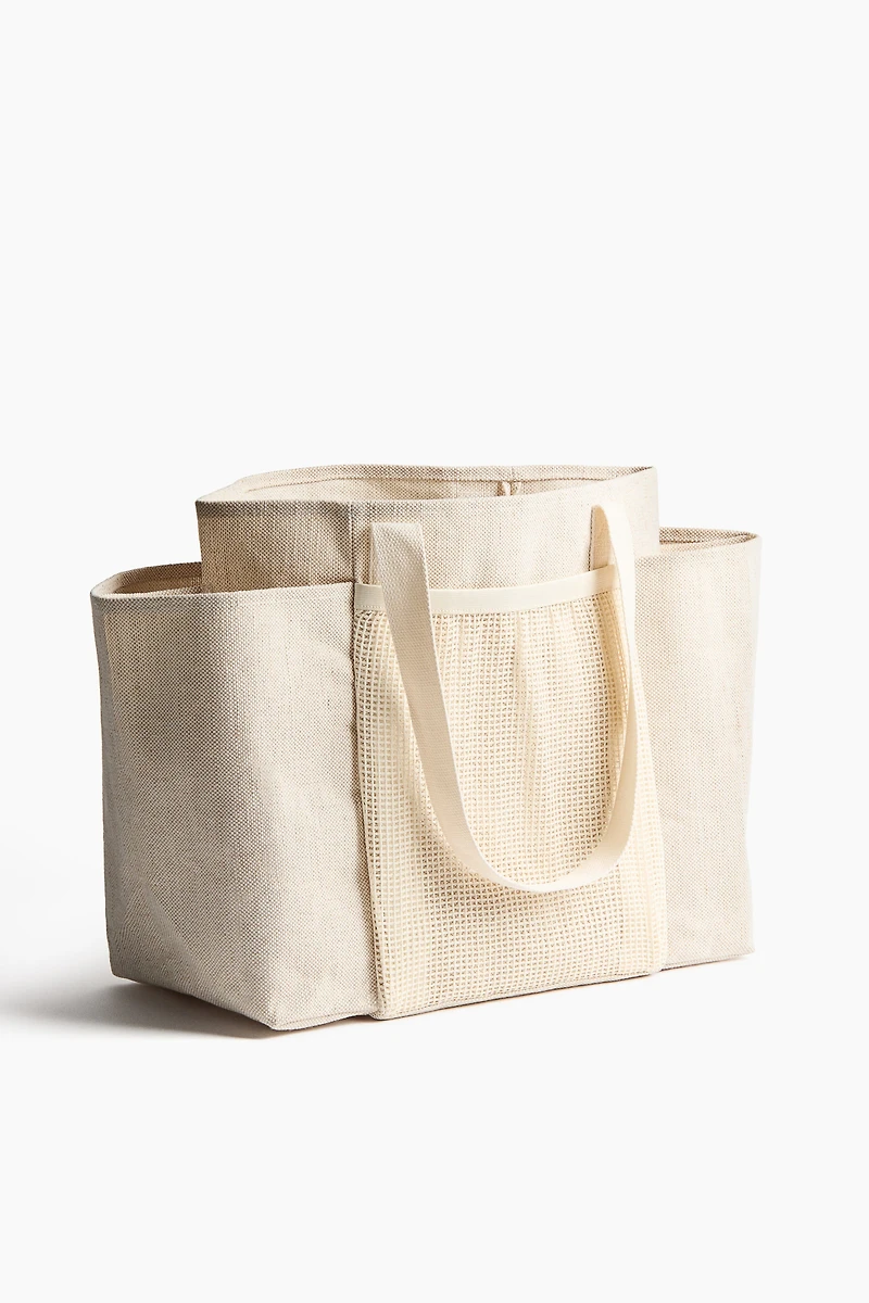 Grand sac de magasinage en jute mélangé