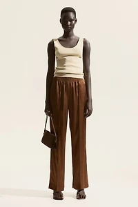 Wide Crease-Detail Pants