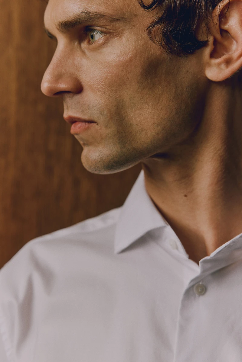 Chemise près du corps en coton