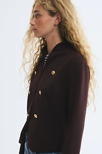 Button-Detail Jersey Jacket